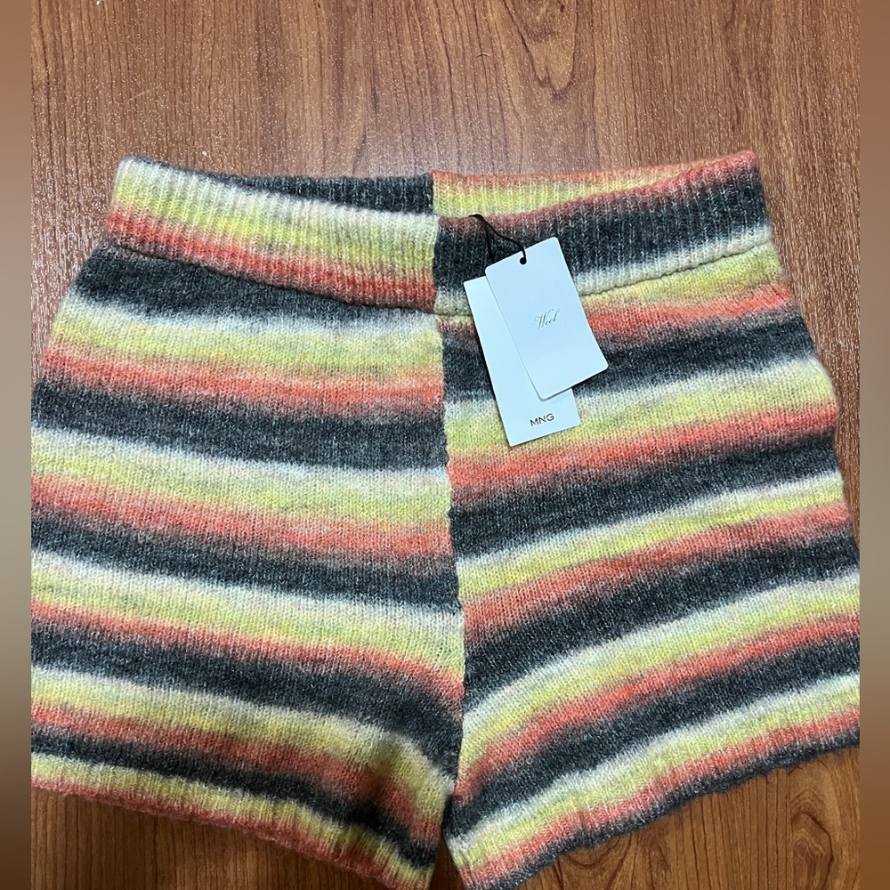 MNG | NWT Mango Striped Wool Shorts